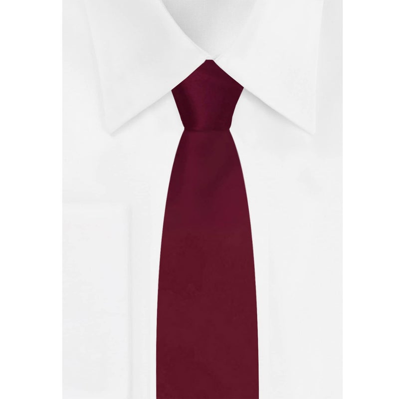 Jacob Alexander Boy's 14" Solid Pre-Tied Clip-On Neck Tie for Kids Formal Wedding Graduation School Uniforms - Burgundy - Image 4